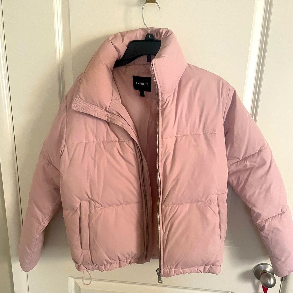 Pink Express short puffer coat size S